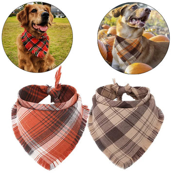 Plaid Triangle Dog Bandana