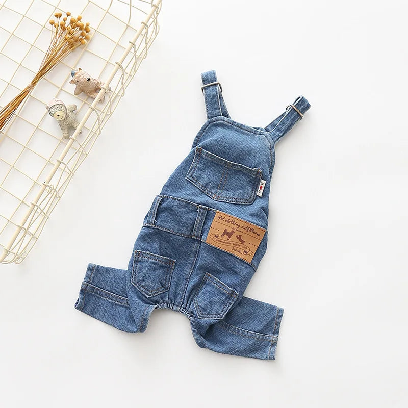 Denim Dog Overalls Costume