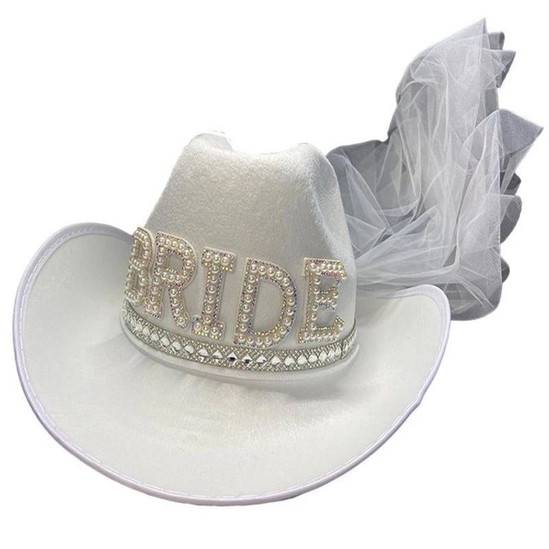 Qisin Bride Hats Summer Country Western Hat